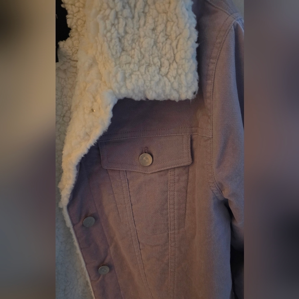 Forever 21 Lilac Teddy Jacket with Ivory Fleece - Picture 3 of 6